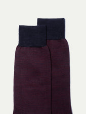 Bordeaux Herringbone Short Socks Made In Italy