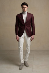 Bordeaux Jacket In Wool And Cashmere Made In Italy