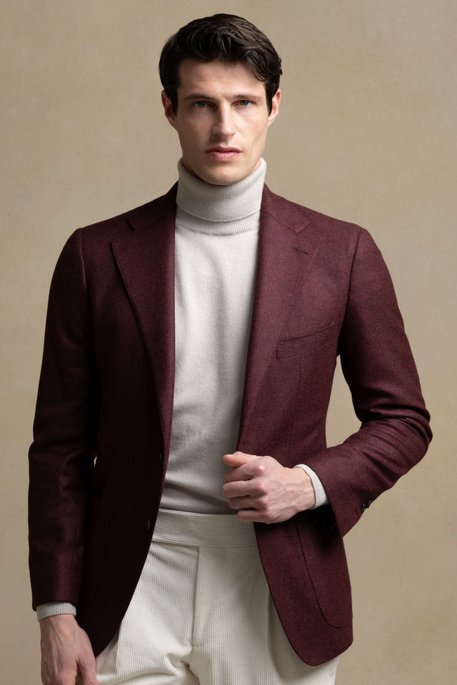 Bordeaux jacket in wool and cashmere - Made in Italy