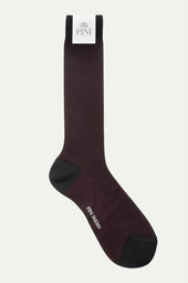 Bordeaux patterned short socks - Made in Italy
