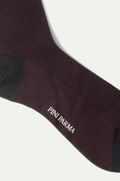 Bordeaux Patterned Short Socks Made In Italy
