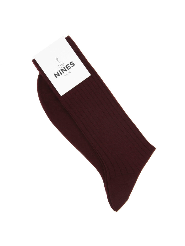 Bordeaux Red Virgin Wool Socks
