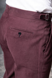 Bordeaux Cotton Biella Trousers Made In Italy