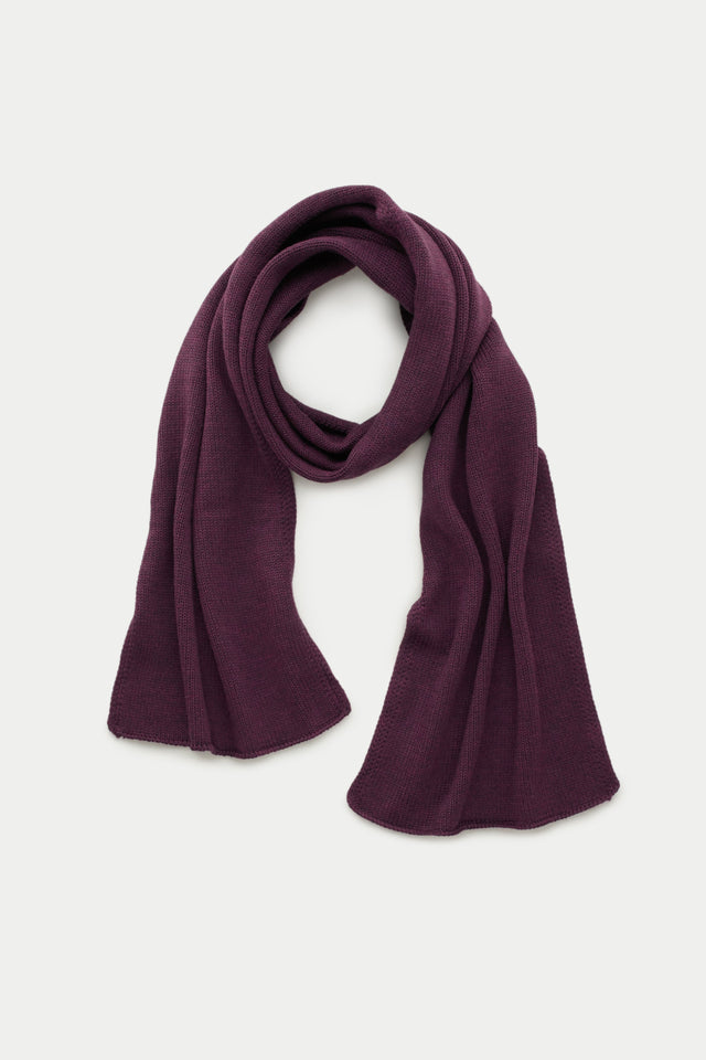 Knitted Maglia Inglese Wool Scarf Chianti