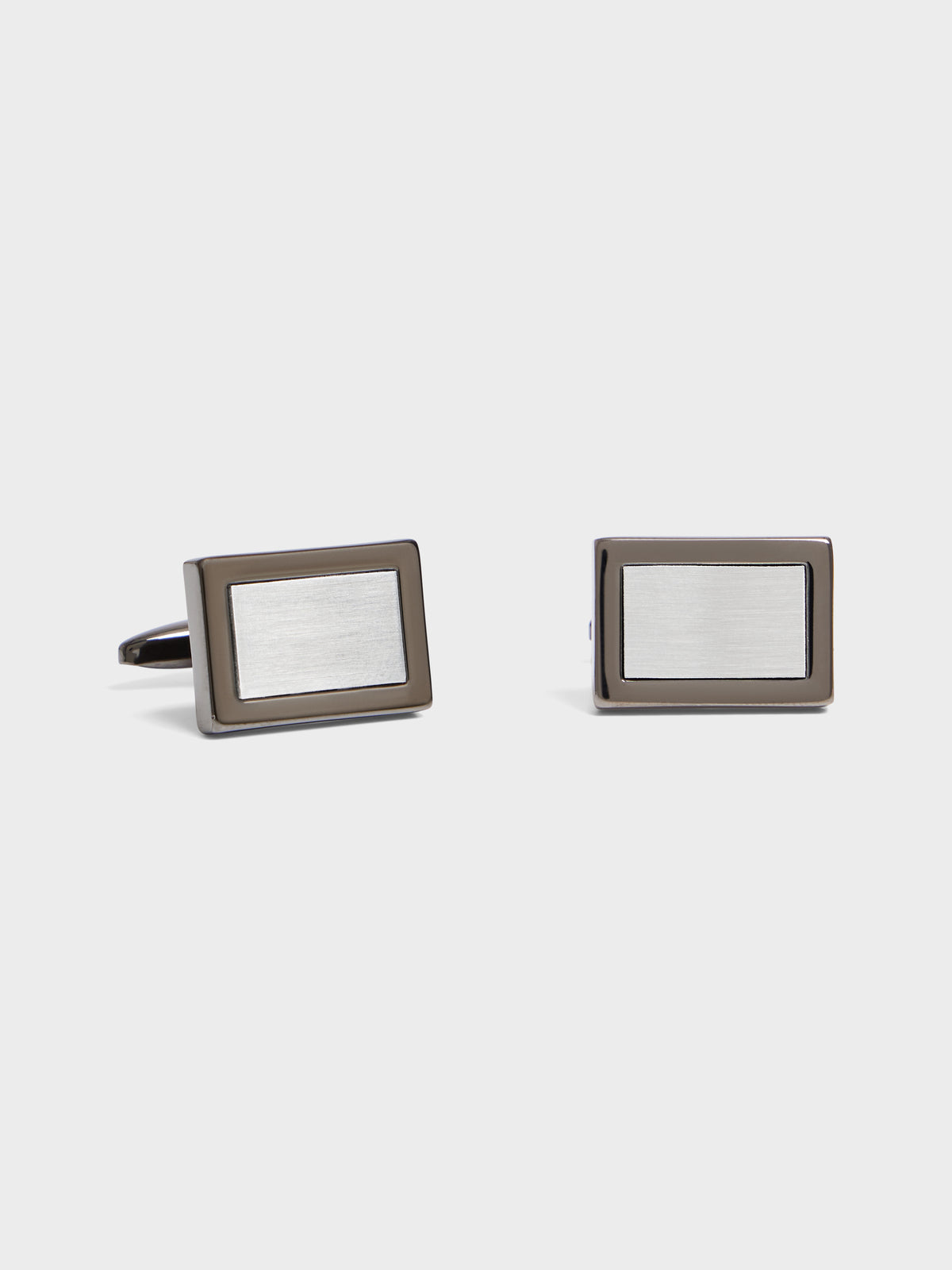 Boutons De Manchettes Rectangles Argent S