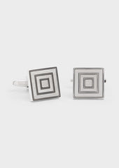 Boutons de manchettes carrés argent