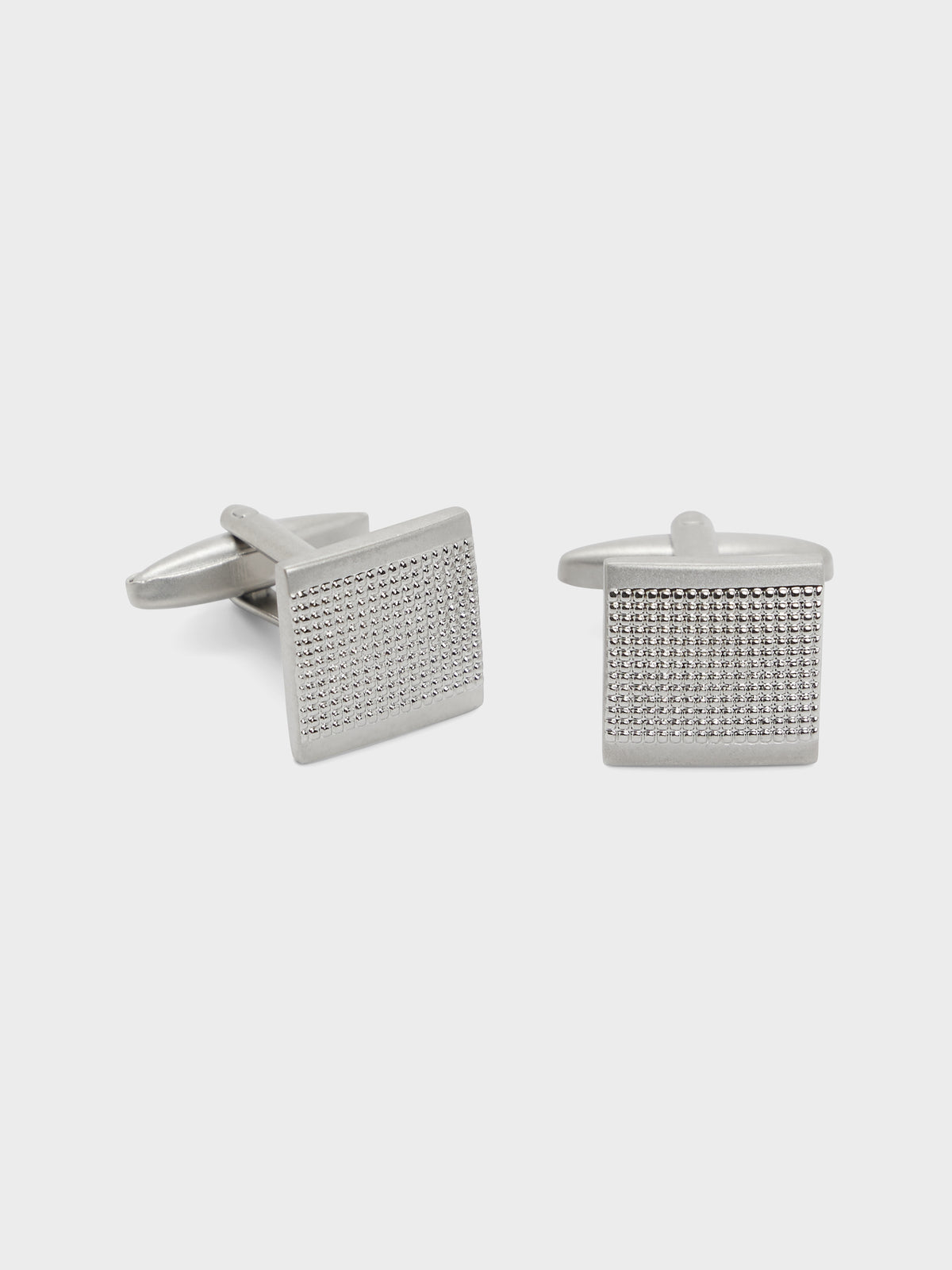 Boutons De Manchettes Carr S Argent Avec Stries