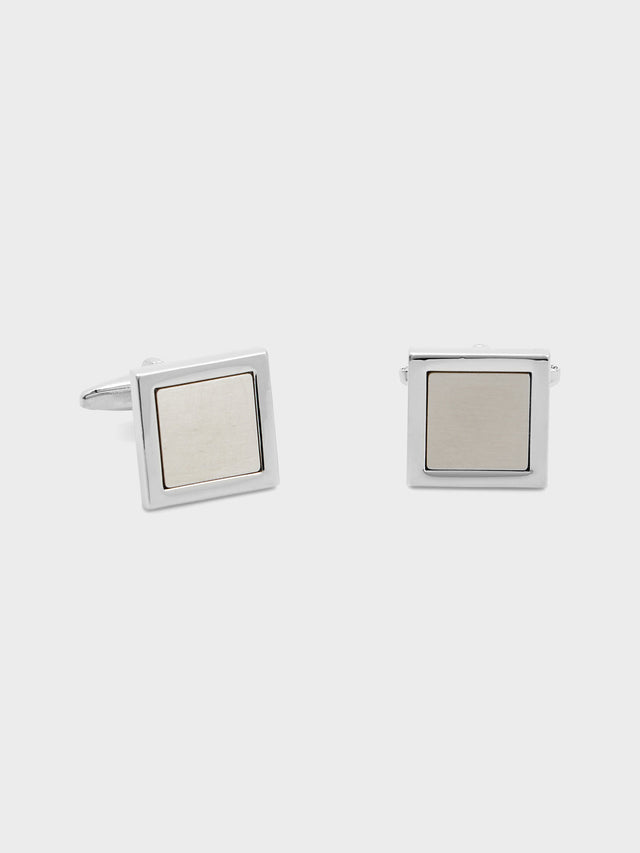 Boutons de manchettes carrés avec inserts en acier