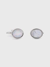 Boutons de manchettes ovales avec inserts nacre