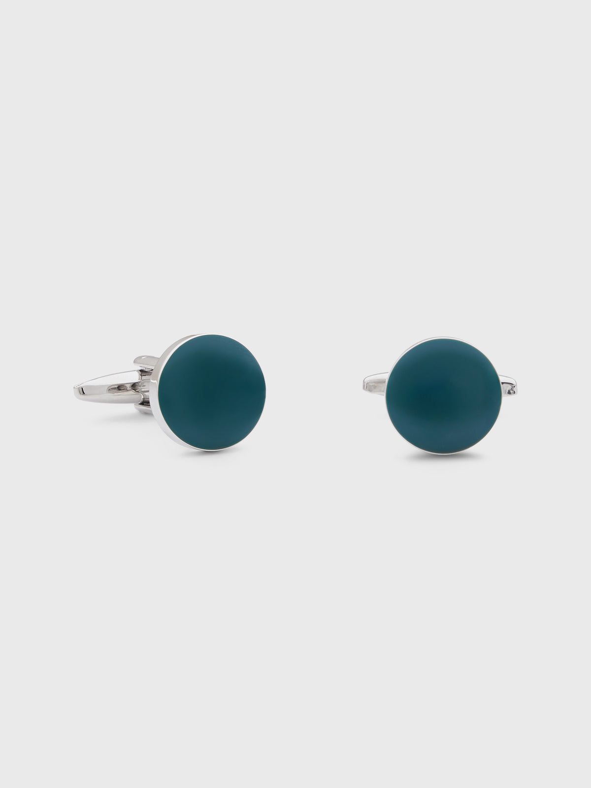 Boutons De Manchettes Ronds Avec Inserts Bleus
