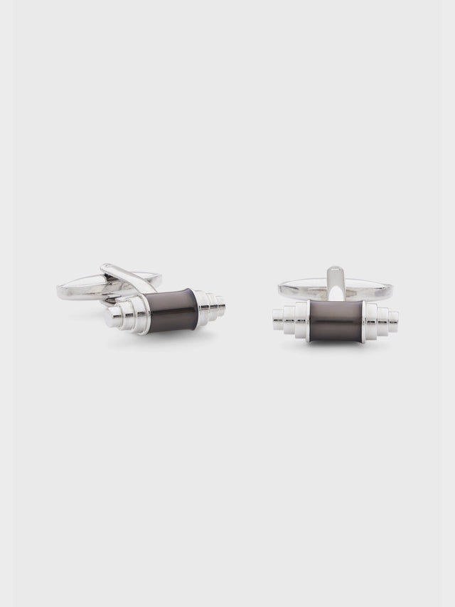 Boutons de manchettes avec inserts noirs