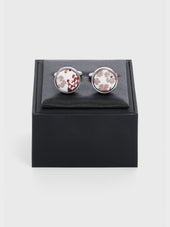 Boutons De Manchettes Ronds Motif Fleuri