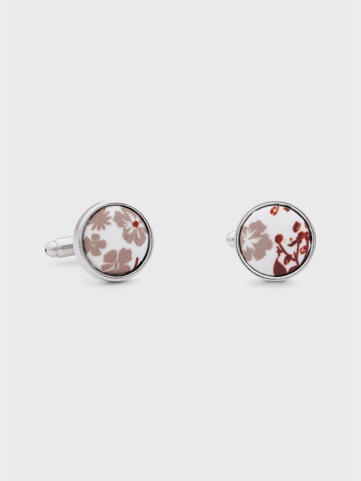Boutons De Manchettes Ronds Motif Fleuri