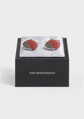 Boutons De Manchettes Ovales Argent Avec Pierres P Le
