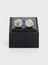 Boutons De Manchettes Ronds En Soie M Lang E Motif Fleuri Vert D Eau