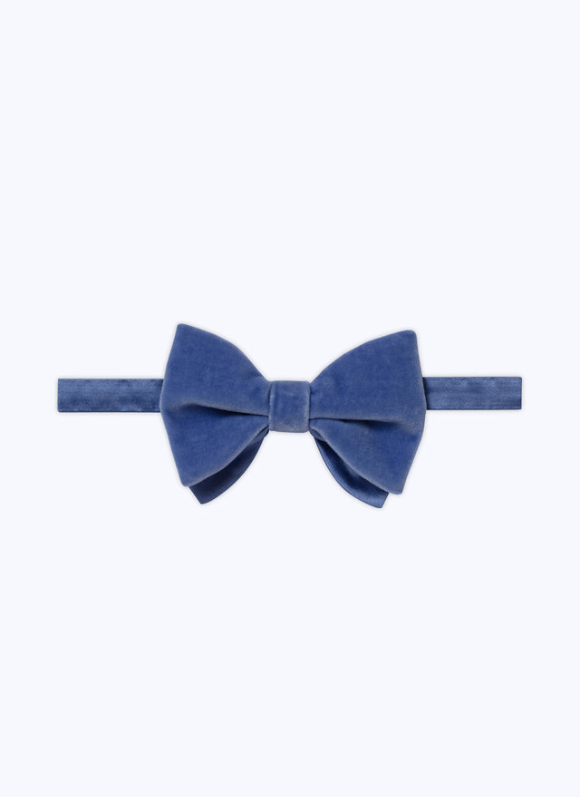 Blue velvet bow tie