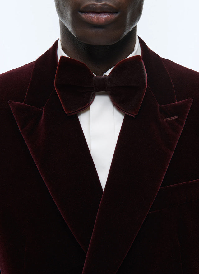 Velvet and silk bow tie