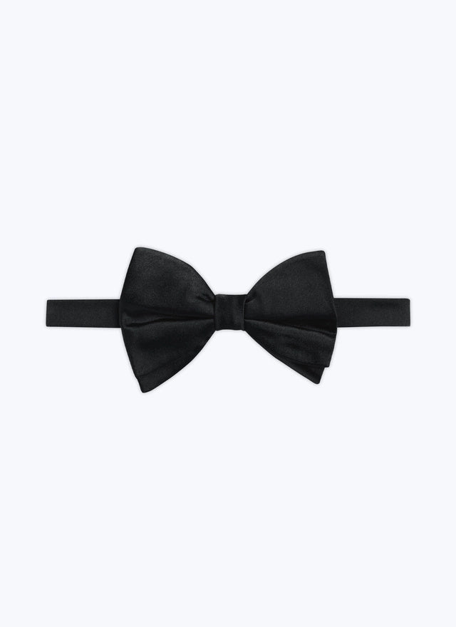 Black satin bow tie