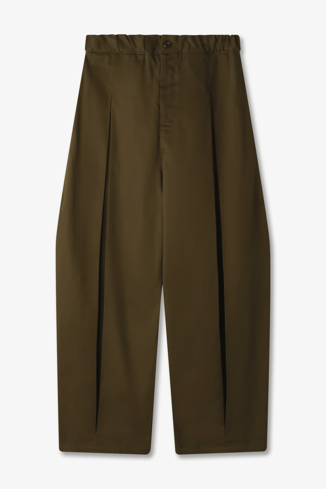 Box Pleat Trouser - Khaki Green