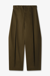 Box Pleat Trouser - Khaki Green