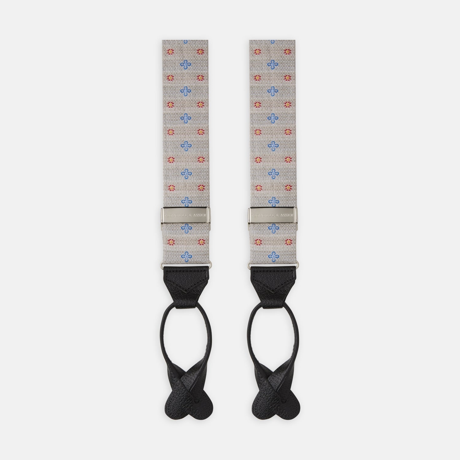 Dove Floral Silk And Linen Adjustable Silk Braces