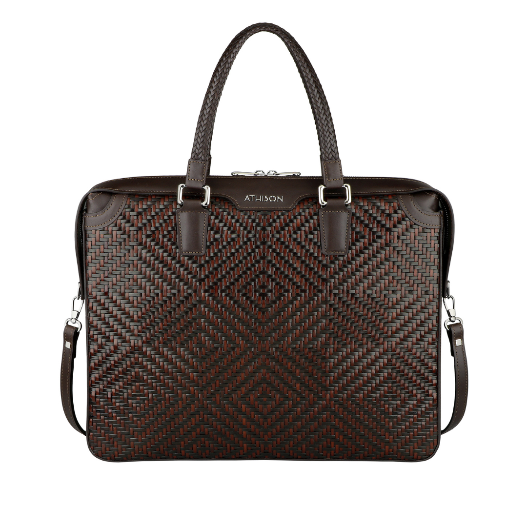 Braided Leather Business Bag Premia Medium
