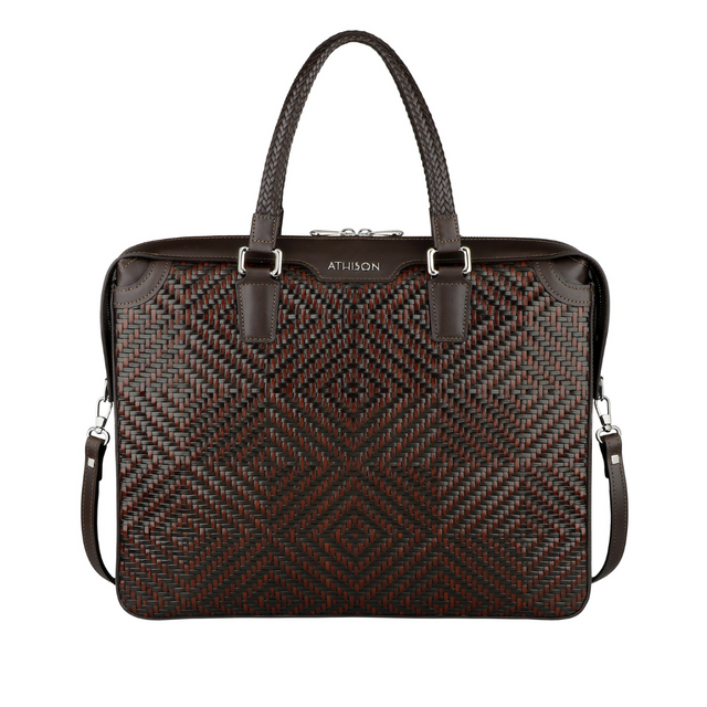 Braided Leather Business Bag "Premia Medium"