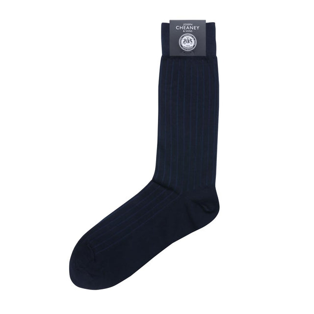 Brecon Navy Cotton Socks