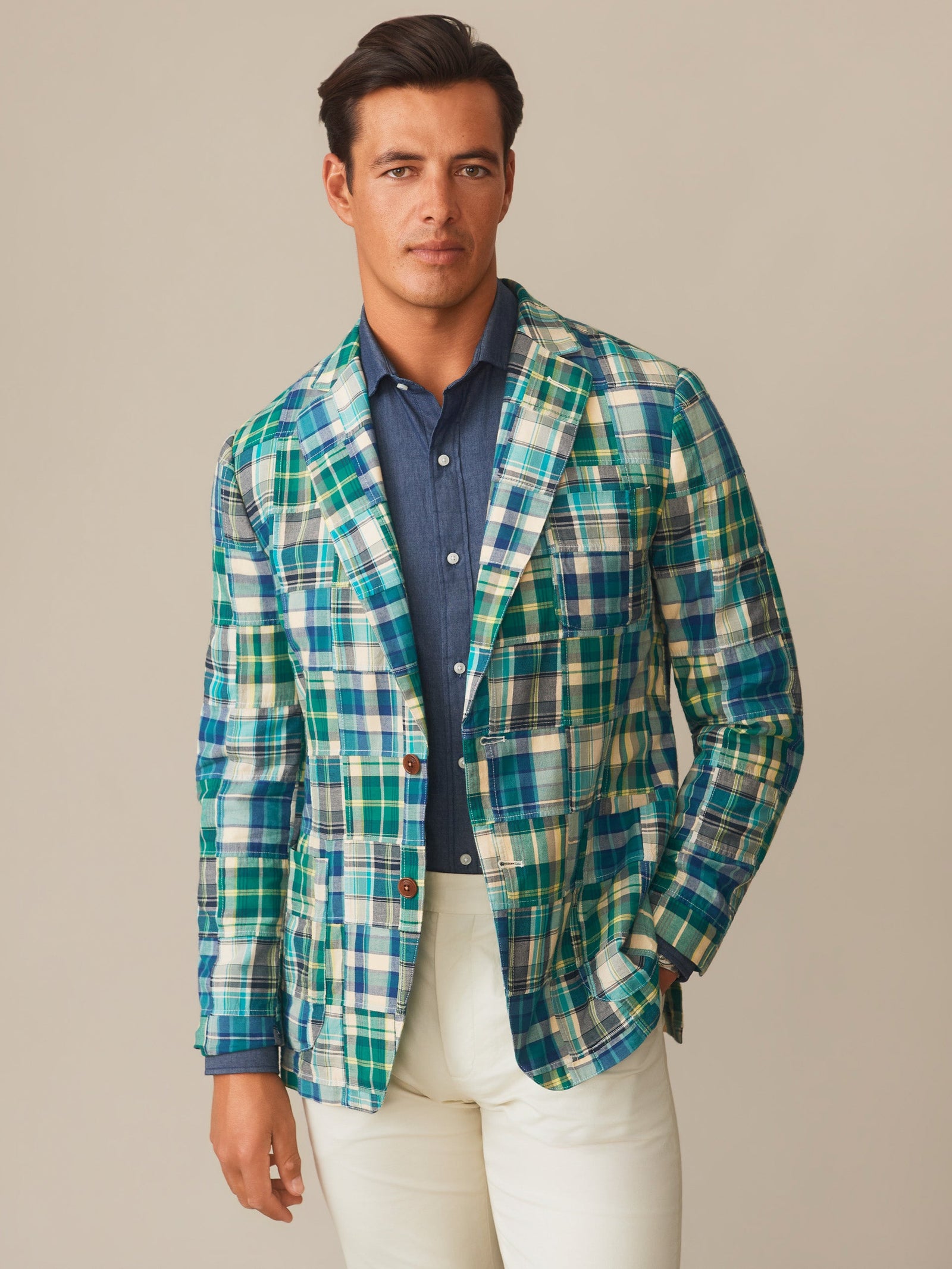 Green Blue Patchwork Brera Tailoring Men S Jackets U0026 Outerwear J Mclaughlin