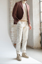 Jacket In Wool Cotton And Silk Made In Italy