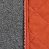 Red Quilted Gilet With Navy Knitted Back
