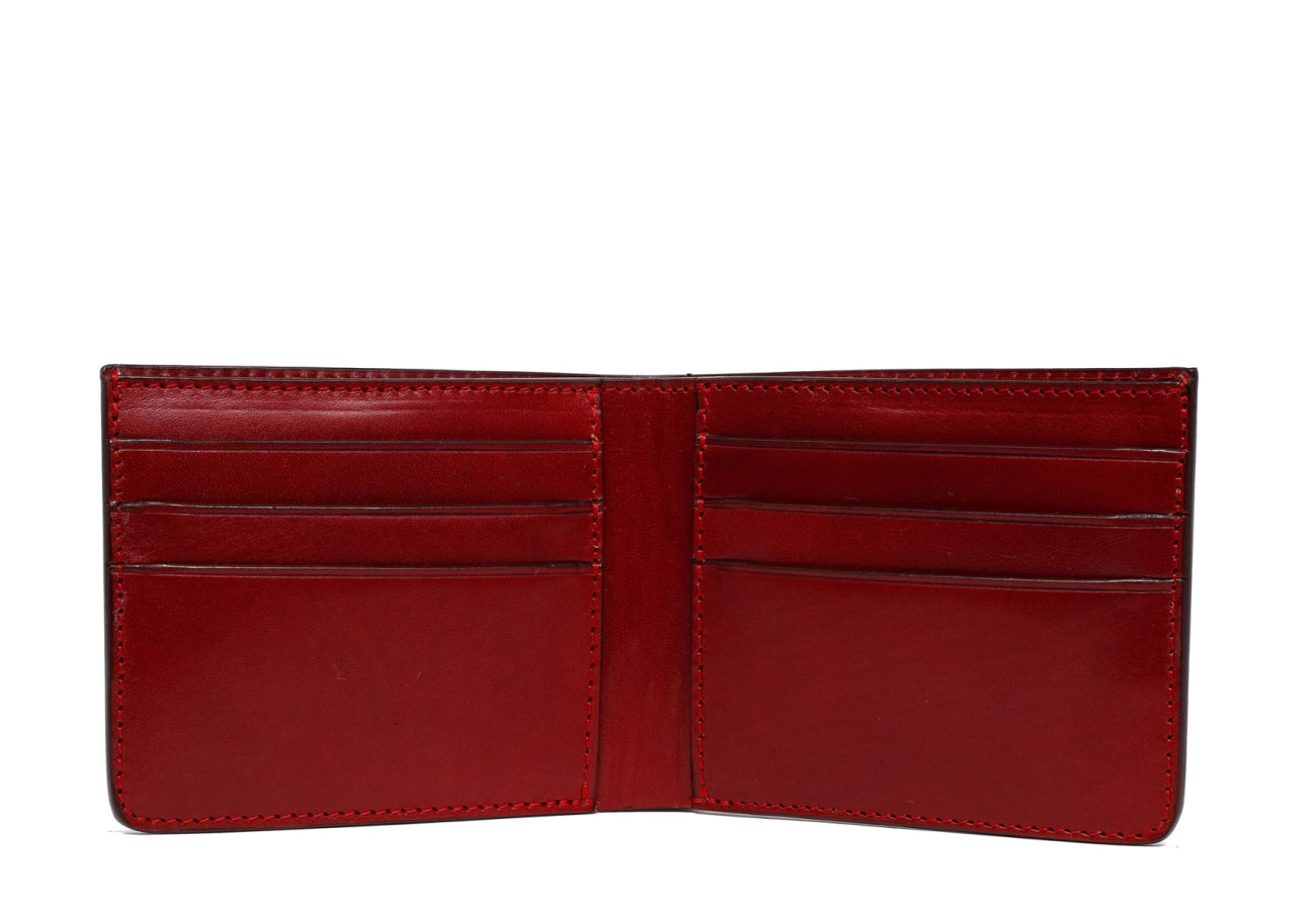 Bifold Wallet Red Belting Leather
