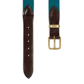 Bridle Leather Webbing Belt in Turquoise