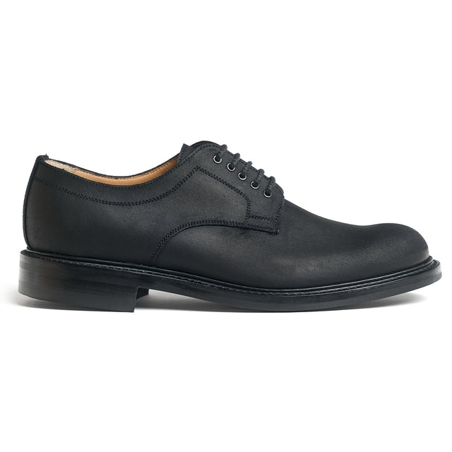 Brighstone R Derby in Black Waxy Leather