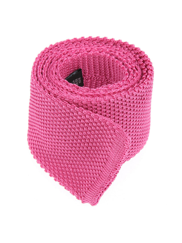 Bright pink knitted tie Monza