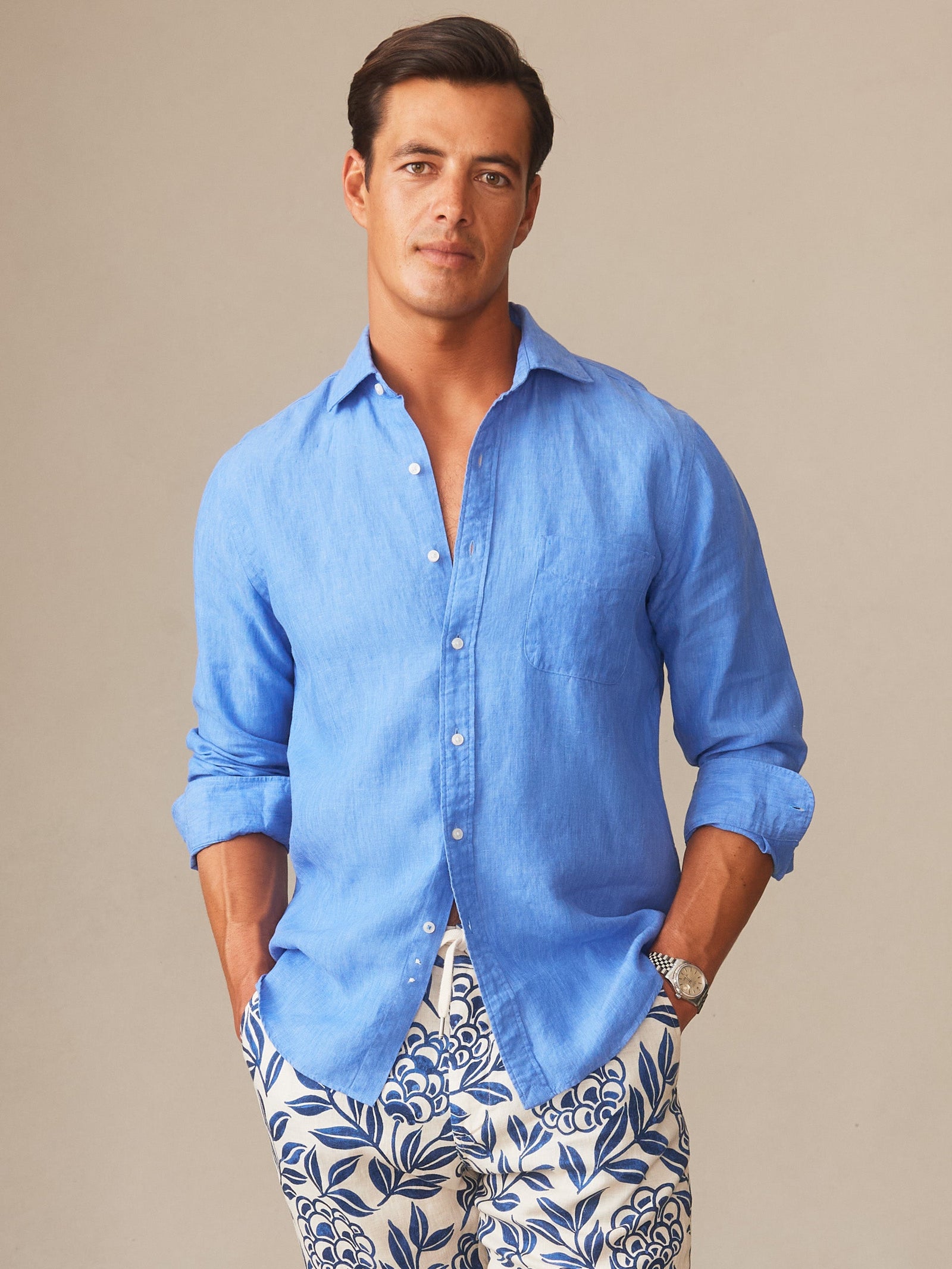 Solid Gramercy Linen Shirt Men S Shirts J Mclaughlin
