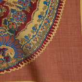 Bronze Tan Large Duo Paisley Silk Blend Pocket Square