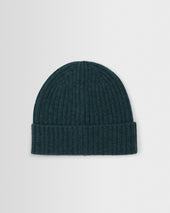Brook - Forest Green Single Rib Wool Beanie