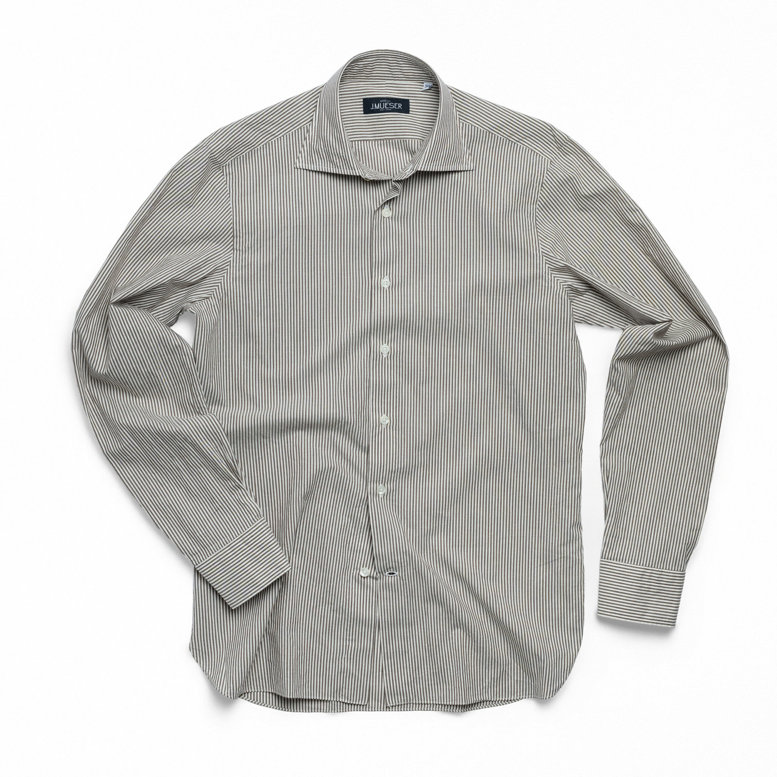 Barre Stripe Spread Collar Shirt