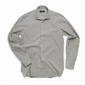 Brown Barre Stripe Spread Collar Shirt