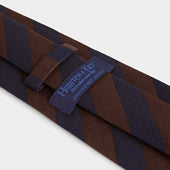 Block Stripe Wool Silk Blend Tie