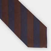 Block Stripe Wool Silk Blend Tie
