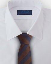 Block Stripe Wool Silk Blend Tie