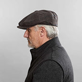 Blue Prince Of Wales Check Wool Cashmere Gatsby Cap