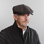 Blue Prince Of Wales Check Wool Cashmere Gatsby Cap
