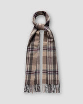 Brown Check Wool Scarf