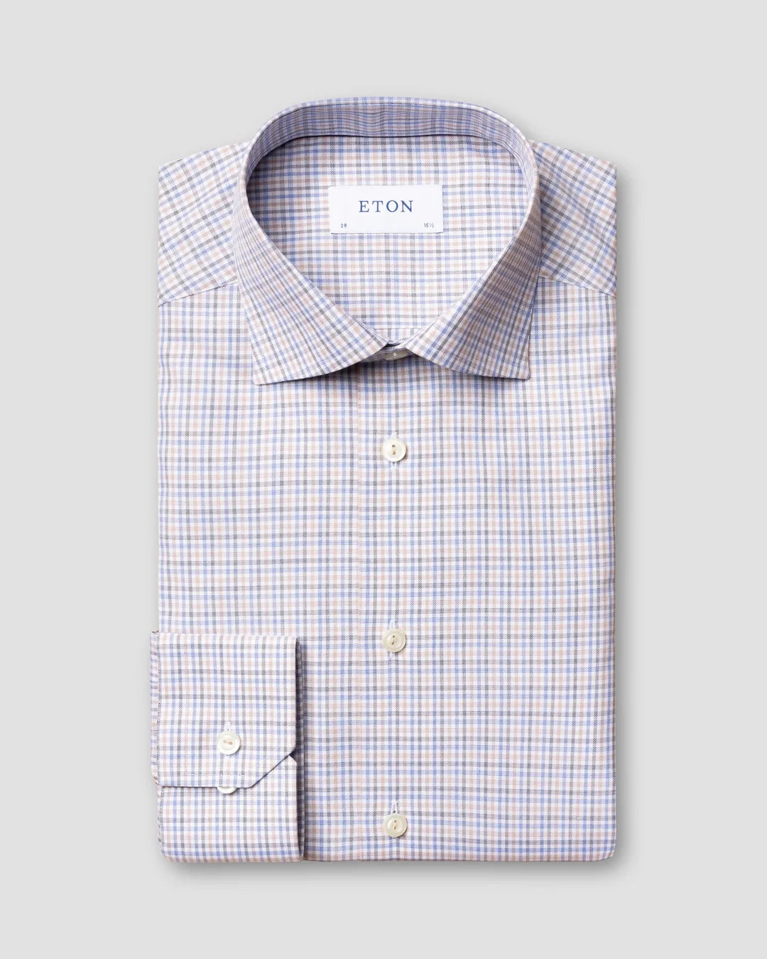 Checked Cotton Lyocell Stretch Shirt Eton