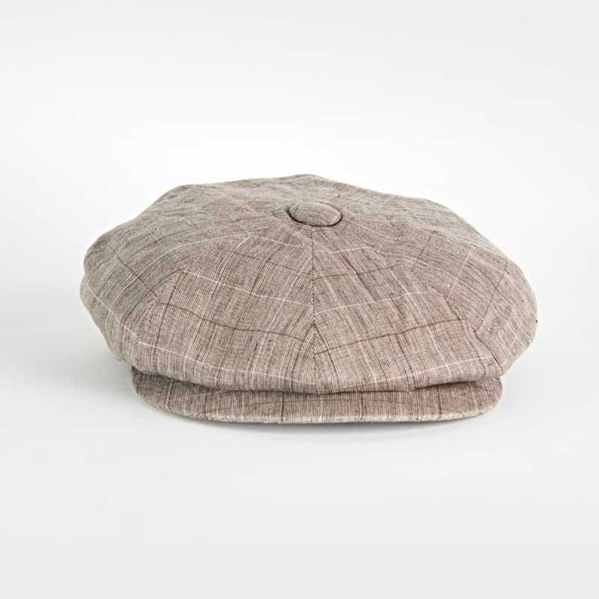 Checked Linen Gatsby Cap