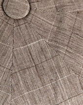 Checked Linen Gatsby Cap