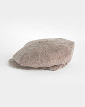Checked Linen Gatsby Cap